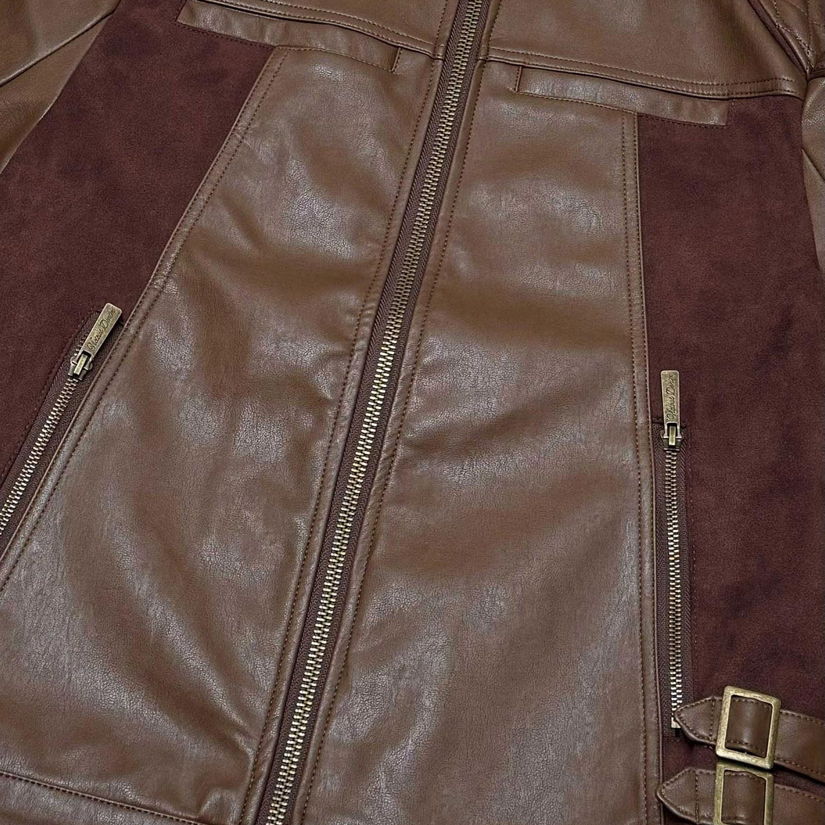 Suede mix racing jacket