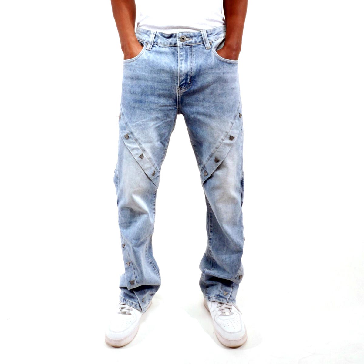 Studded premium western fit denim pant