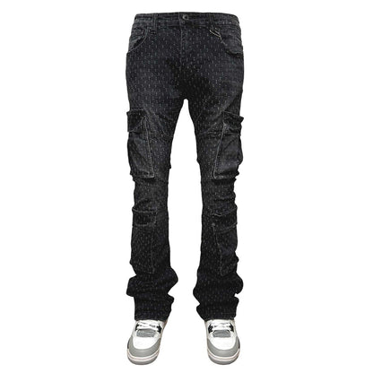 Dual cargo flared pants