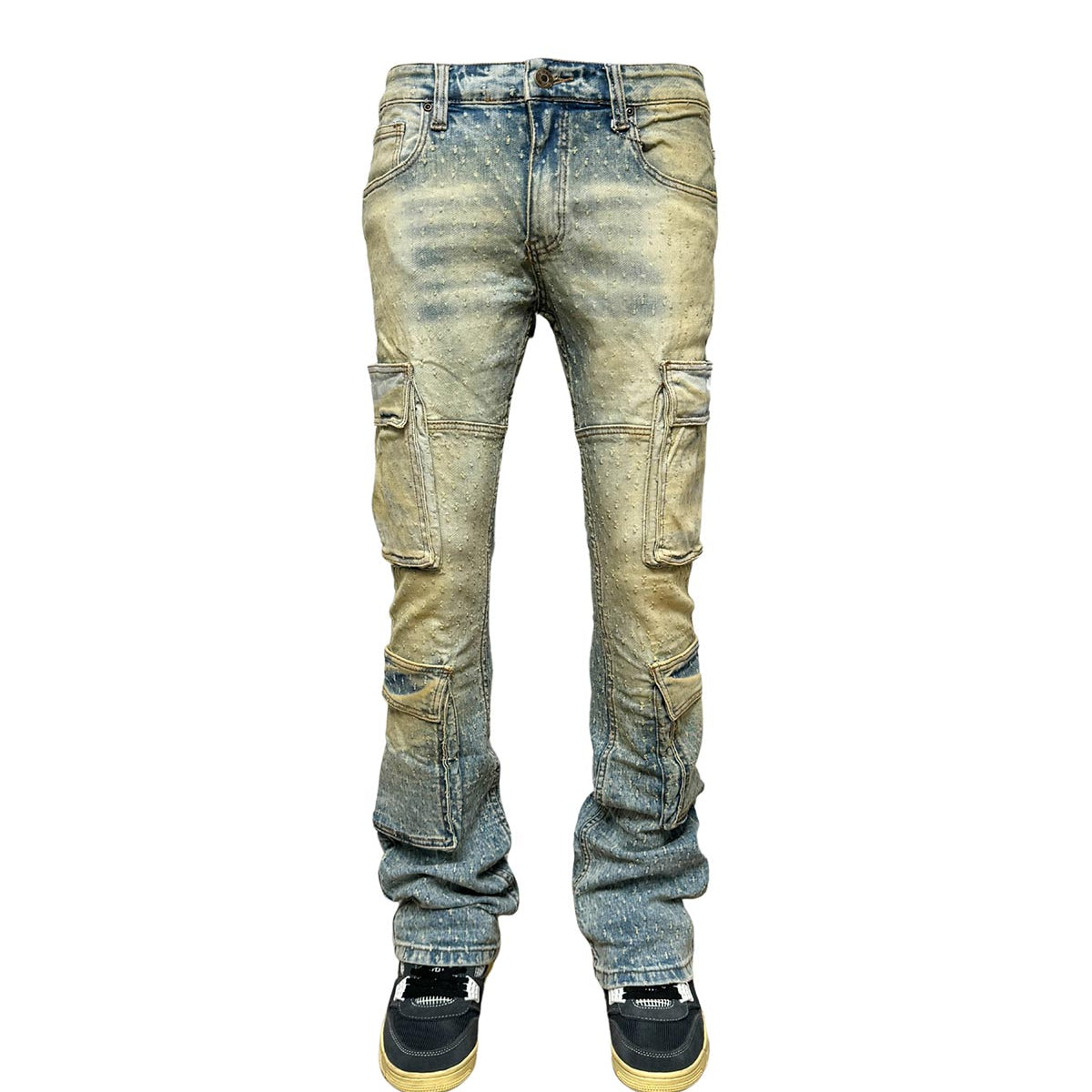 Dual cargo flared pants