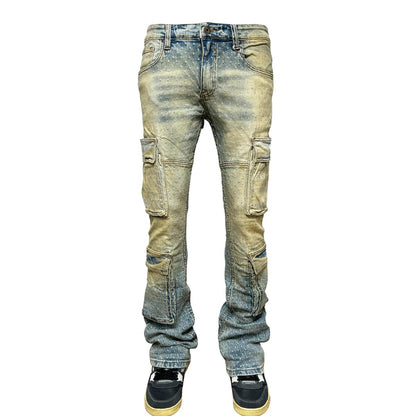Dual cargo flared pants