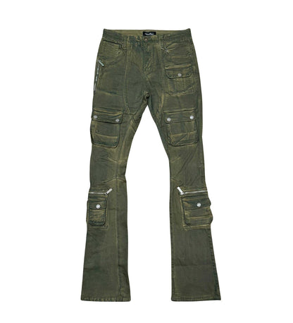 Denim Coated flared fit pant