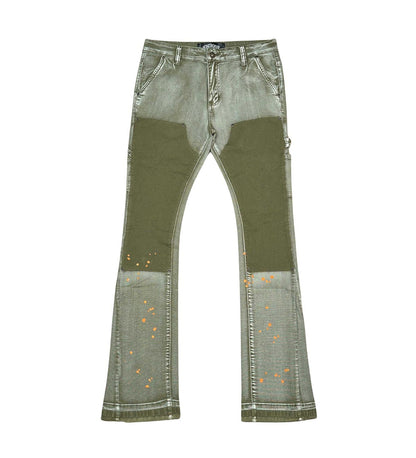 Two-tone flared fit pants