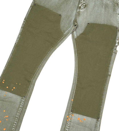 Two-tone flared fit pants