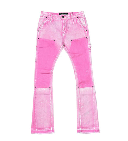 Two-tone flared fit pants