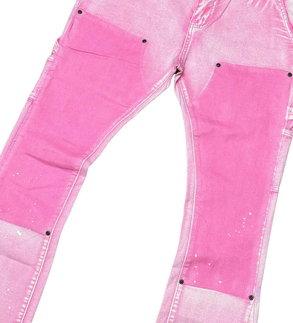 Two-tone flared fit pants