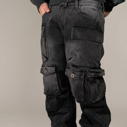 Multi cargo baggy/ loose fit denim