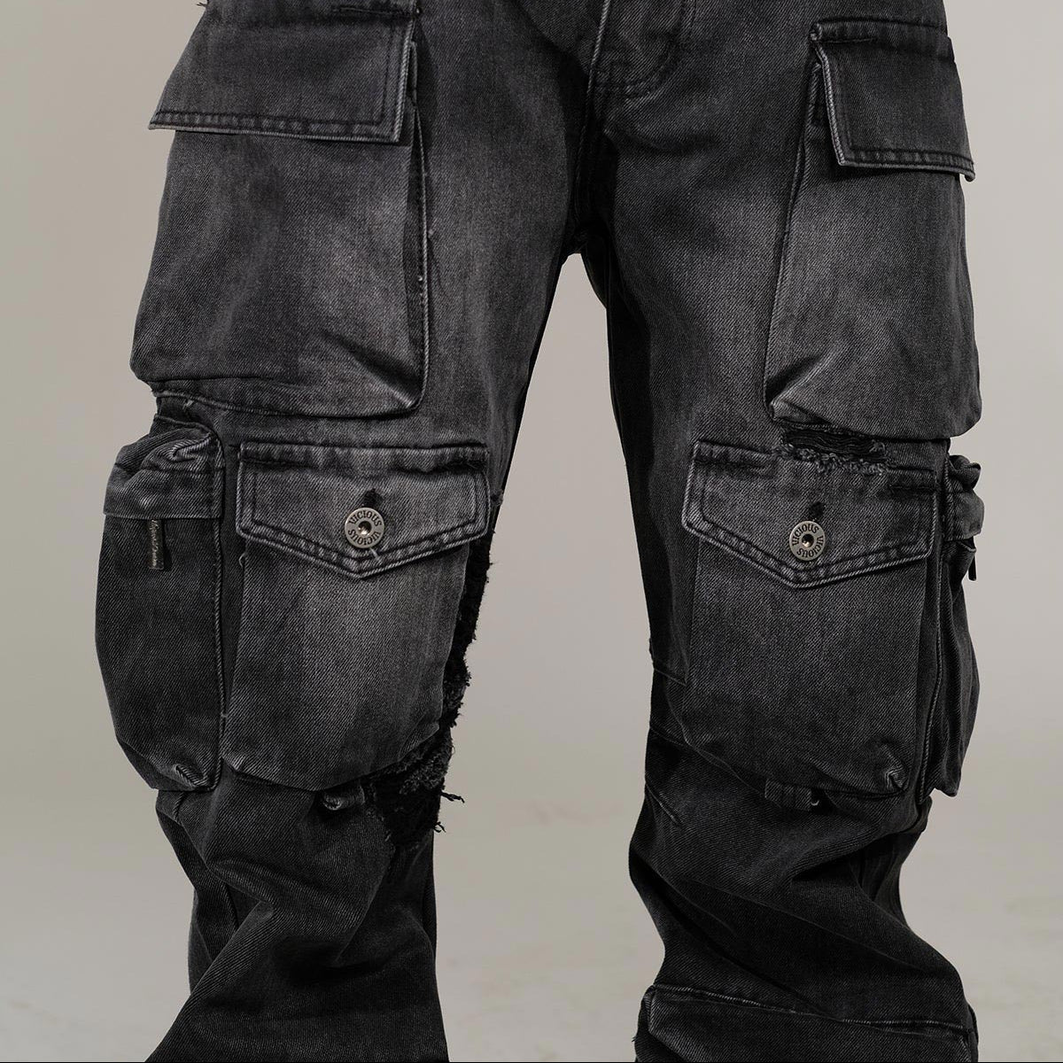 Multi cargo baggy/ loose fit denim