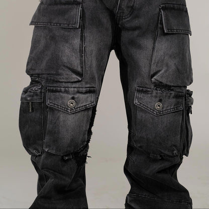 Multi cargo baggy/ loose fit denim