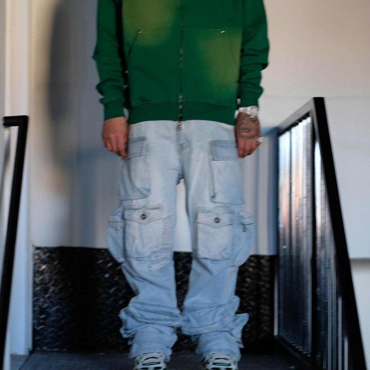 Multi cargo baggy/ loose fit denim