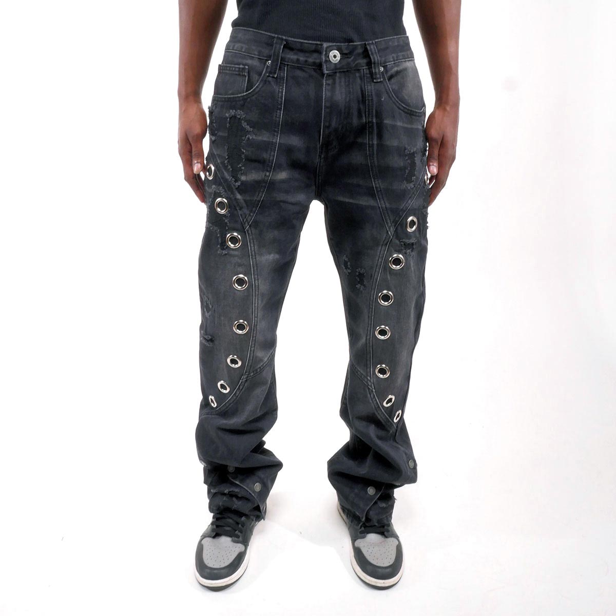 Vortex stacked grommet denim pant