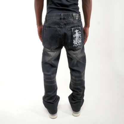 Vortex stacked grommet denim pant