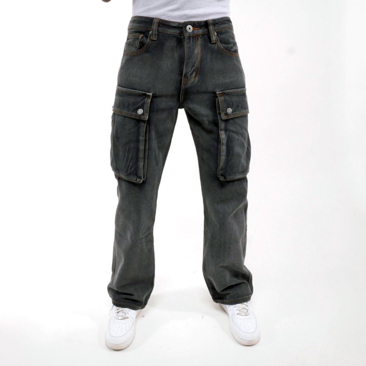 Premium side cargo western fit denim pant