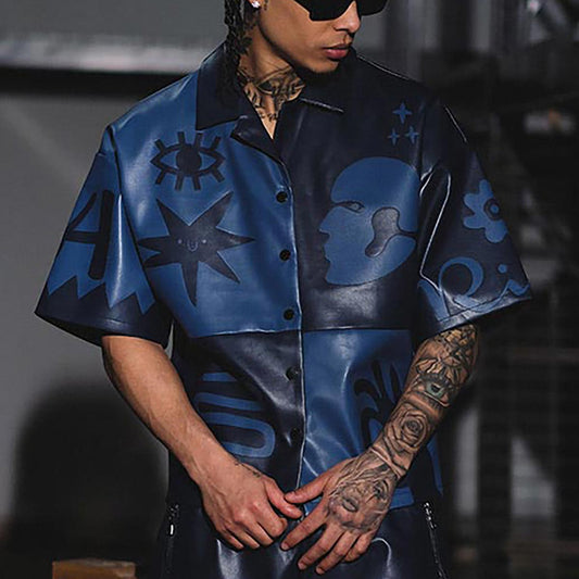 Tribal colorblock button up