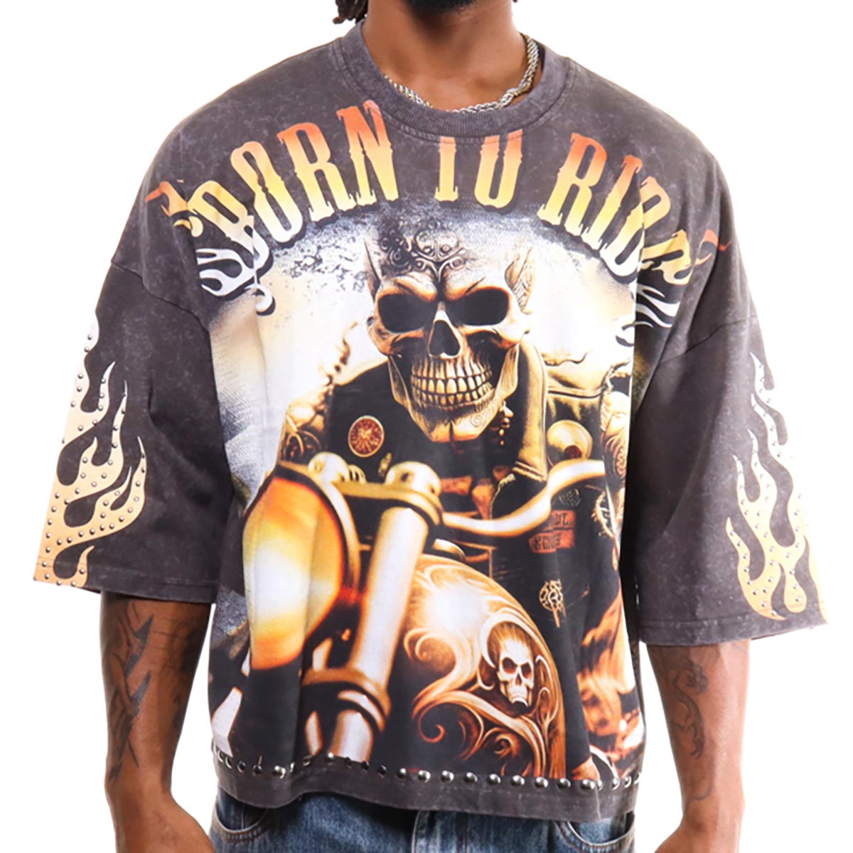Born to ride 3/4 sleeve tee