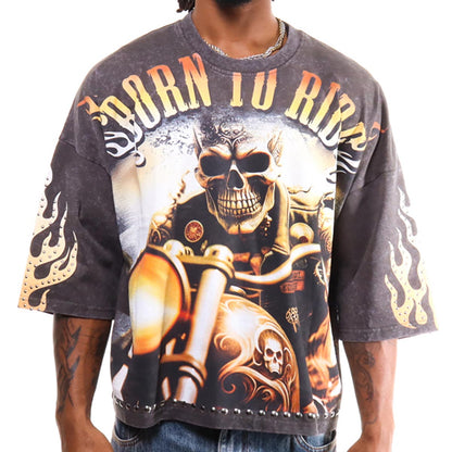 Born to ride 3/4 sleeve tee