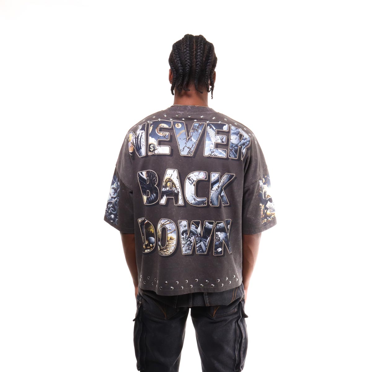 Never back down wide & crop fit tee