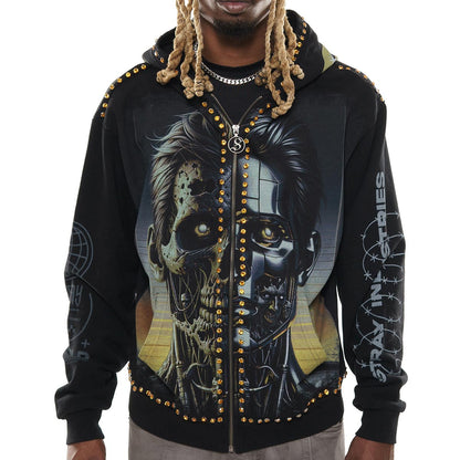 Zombie cyborg stray full-zip hoodie