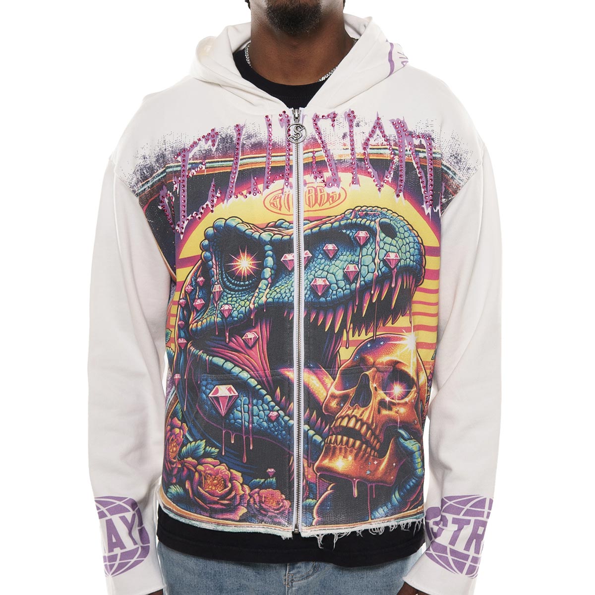 Delusions stray full-zip hoodie