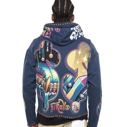 Vamp skull stray full-zip hoodie