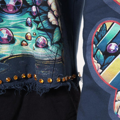 Vamp skull stray full-zip hoodie