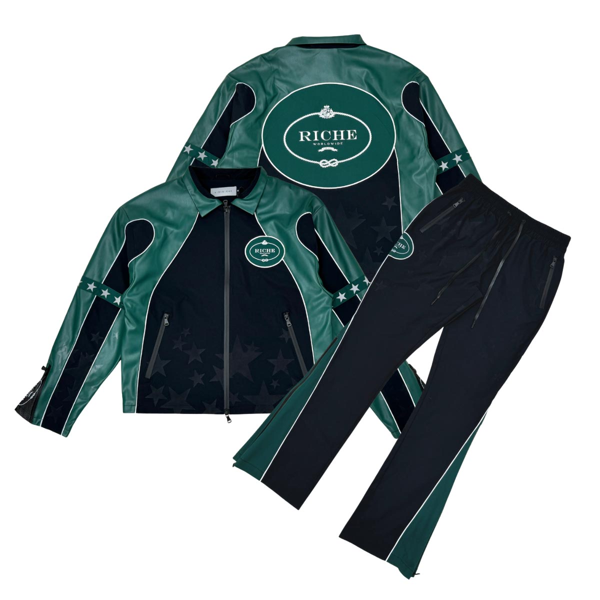 Star studded nylon jacket set
