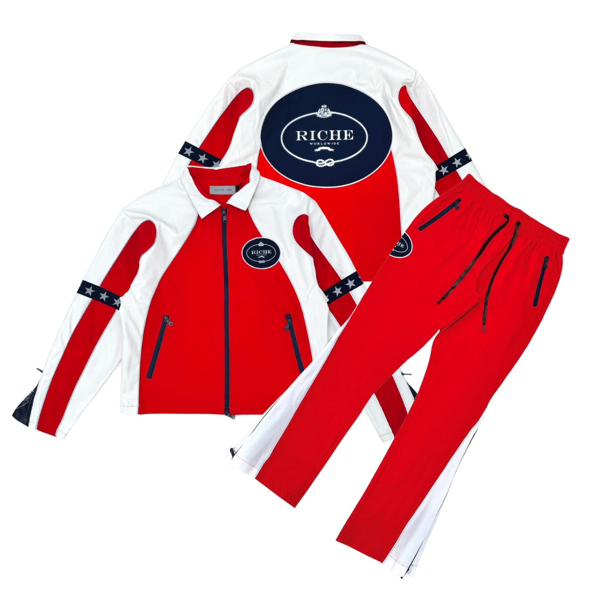 Star studded nylon jacket set