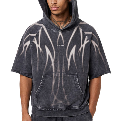 Short sleeve printed hoodie by Unknown - 1 | Vie+Riche
