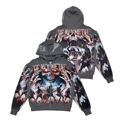 Stray heavy metal full-zip hoodie