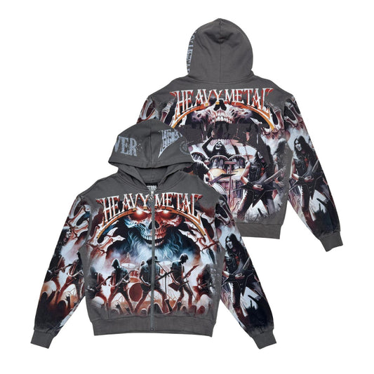 Stray heavy metal full-zip hoodie