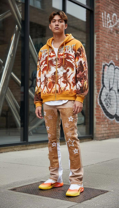 Stray heavy metal full-zip hoodie