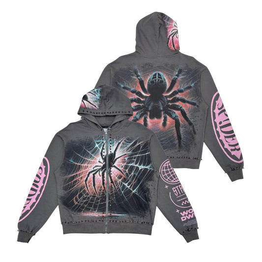 Stray spider full-zip hoodie