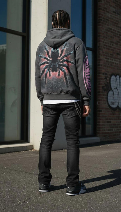 Stray spider full-zip hoodie