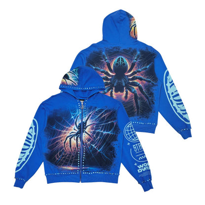 Stray spider full-zip hoodie