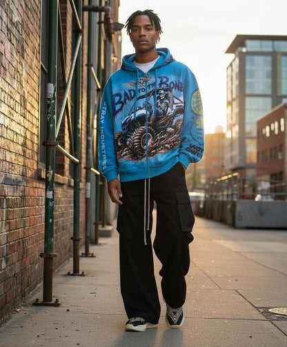 Stray bad to the bone full-zip hoodie