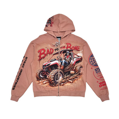 Stray bad to the bone full-zip hoodie