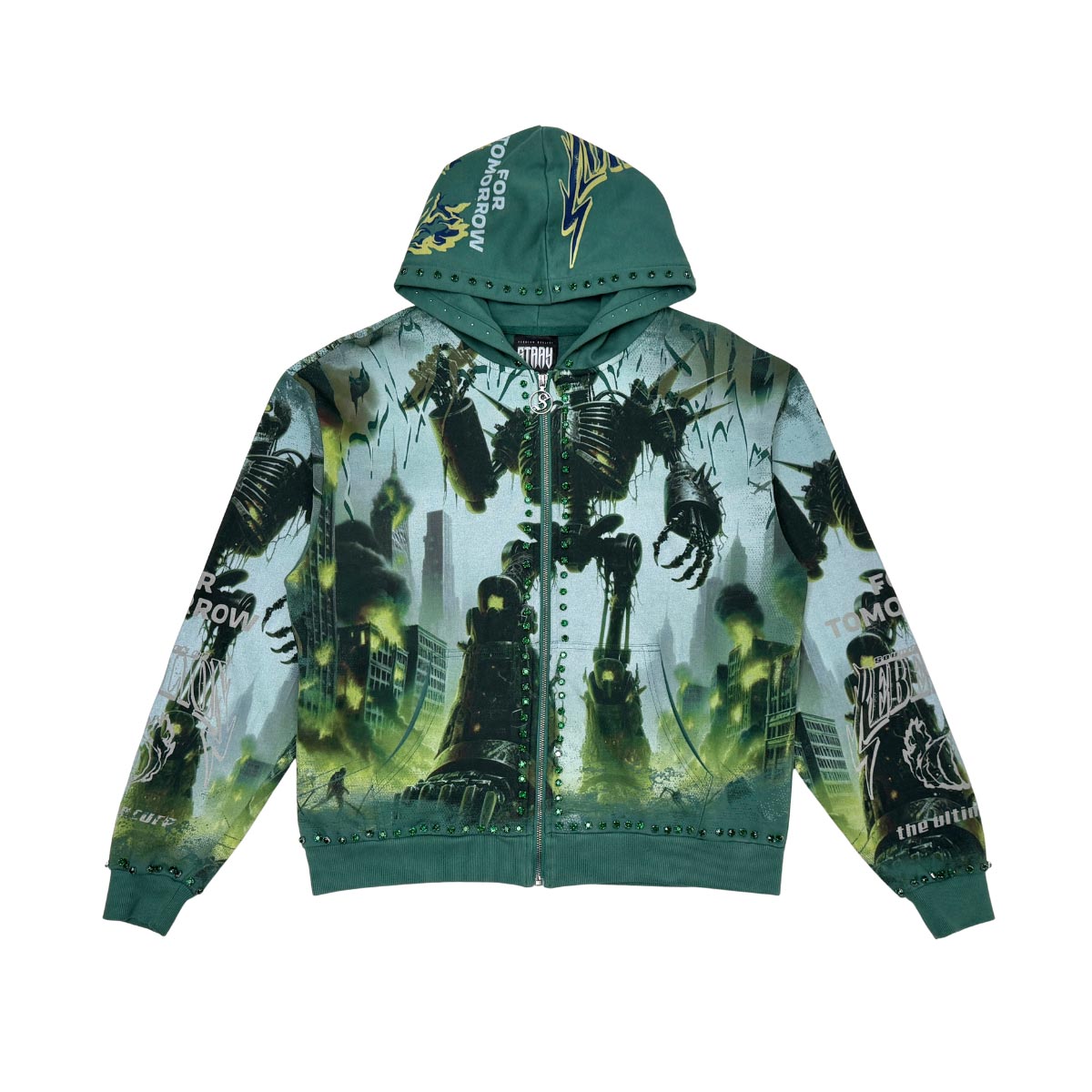 Stray robot attack full-zip hoodie by Stray | Modern Streetwear