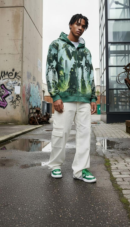 Stray robot attack full-zip hoodie