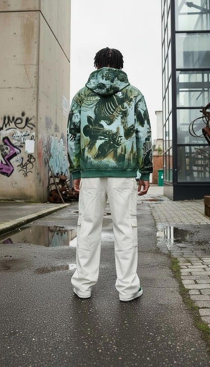 Stray robot attack full-zip hoodie