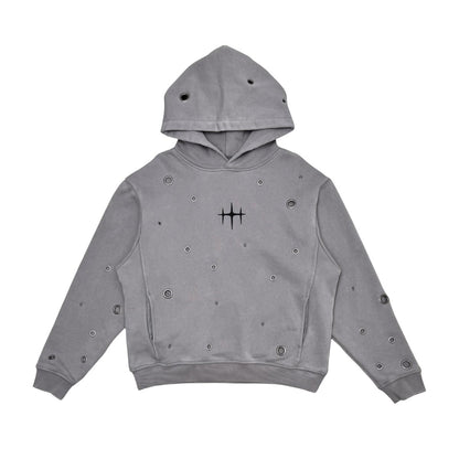 Unknown Garment-dyed, heavyweight cotton fleece cropped pullover hoodie