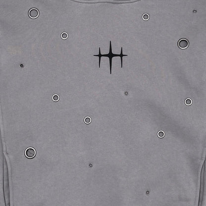 Unknown Garment-dyed, heavyweight cotton fleece cropped pullover hoodie