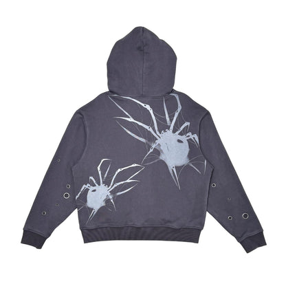 Unknown Garment-dyed, heavyweight cotton fleece cropped pullover hoodie