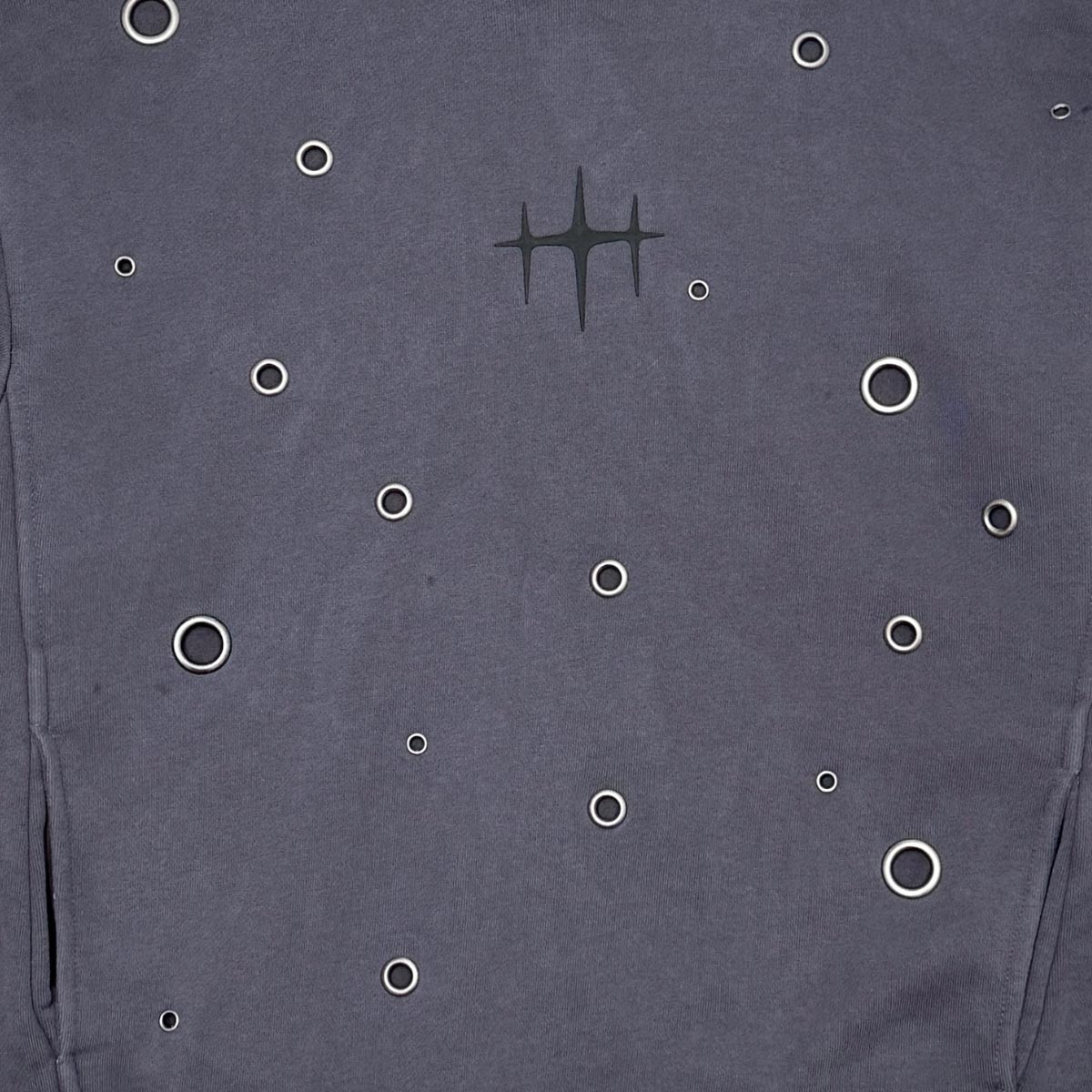 Unknown Garment-dyed, heavyweight cotton fleece cropped pullover hoodie