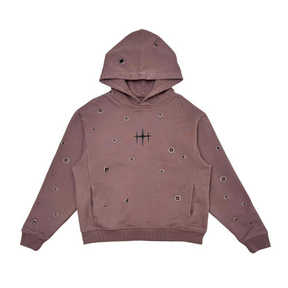 Unknown Garment-dyed, heavyweight cotton fleece cropped pullover hoodie