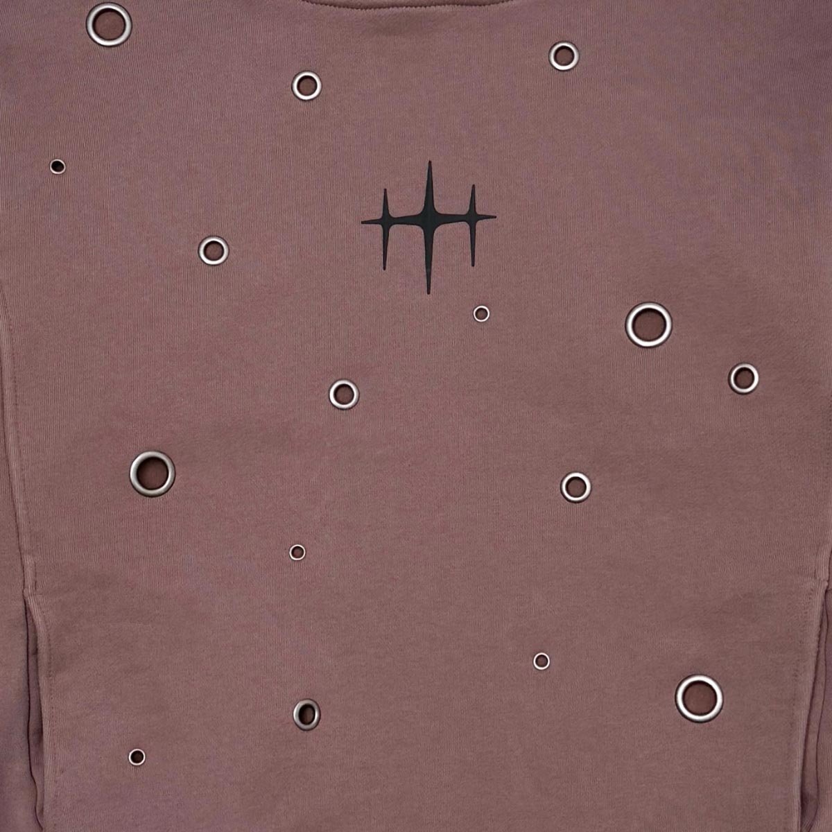Unknown Garment-dyed, heavyweight cotton fleece cropped pullover hoodie