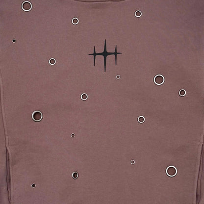 Unknown Garment-dyed, heavyweight cotton fleece cropped pullover hoodie
