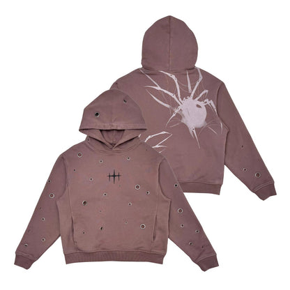 Unknown Garment-dyed, heavyweight cotton fleece cropped pullover hoodie