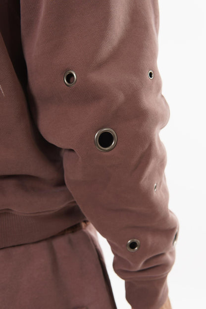 Unknown Garment-dyed, heavyweight cotton fleece cropped pullover hoodie