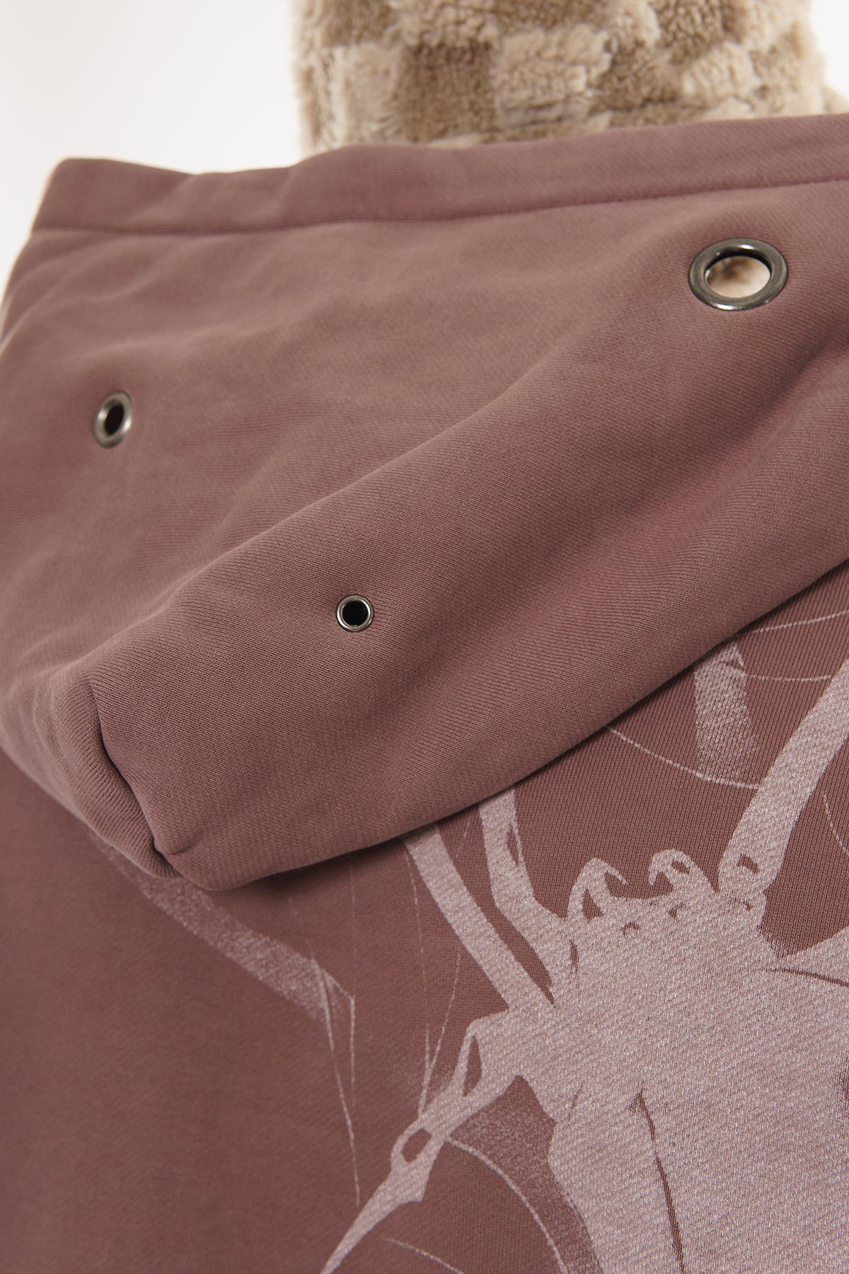 Unknown Garment-dyed, heavyweight cotton fleece cropped pullover hoodie