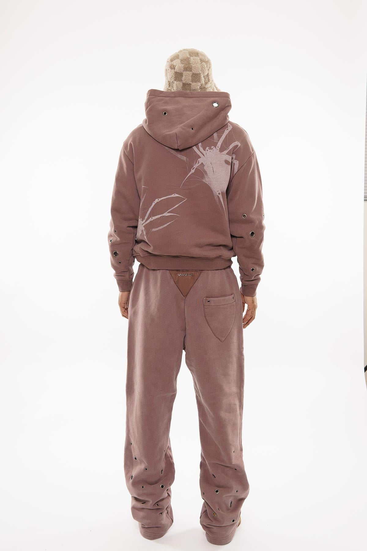 Unknown Garment-dyed, heavyweight cotton fleece cropped pullover hoodie